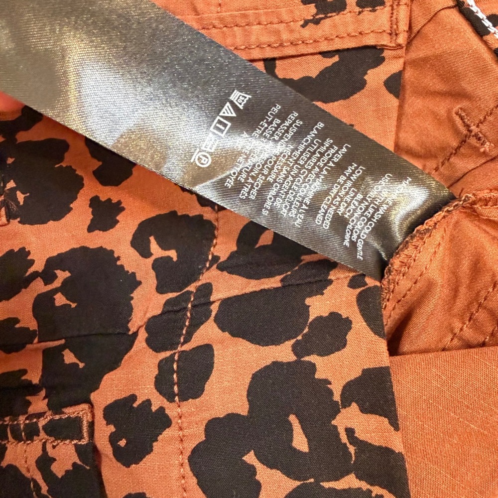 Maeve Anthropologie The Colette Leopard Print Cropped Wide Leg Pants Brown 29 - Picture 6 of 11
